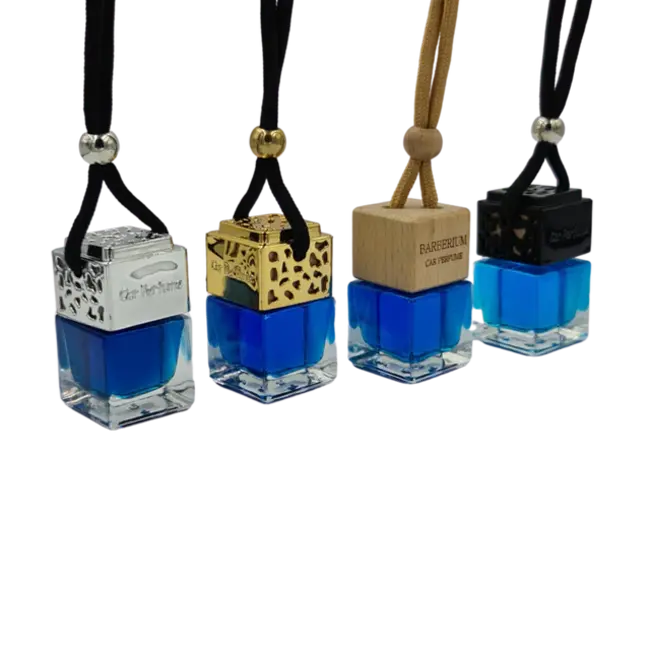 BARBERIUM AUTO GEUREN Glass Pendant WOODEN Cap , 7ml (Choose Your Fragrance)