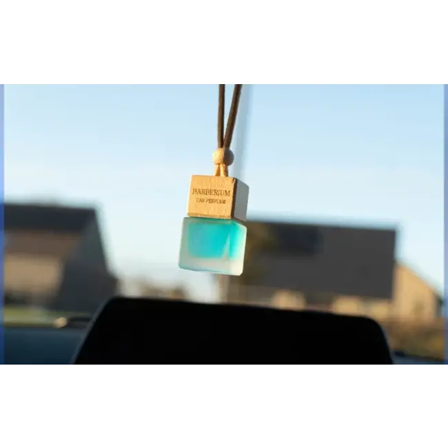 BARBERIUM AUTO GEUREN Pendentif en verre Bouchon en bois, 7ml (Choisissez votre parfum)