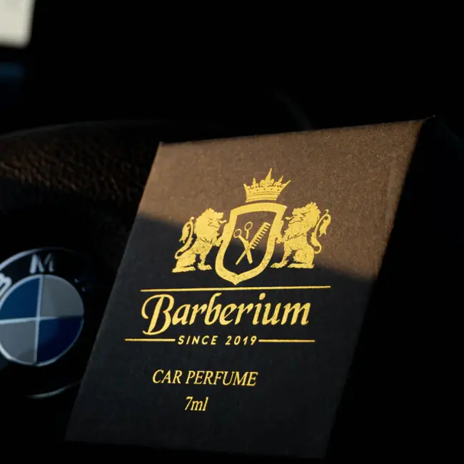 BARBERIUM AUTO GEUREN Glazen Hanger HOUTEN Dop , 7ml (Kies Uw Geur)