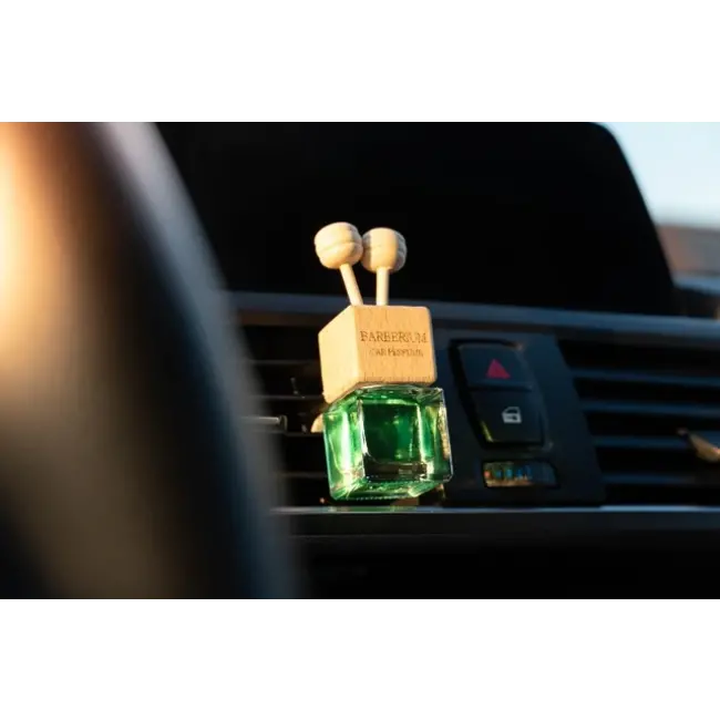 BARBERIUM AUTO GEUREN Porte-évent en verre Bouchon en bois, 7 ml (choisissez votre parfum)