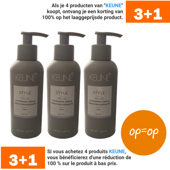 KEUNE 3 x Keune Style Thickening Cream 200 ml No 55