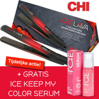 CHI Lava Volcanic Ceramic Stijltang  + ICE Serum 50ml