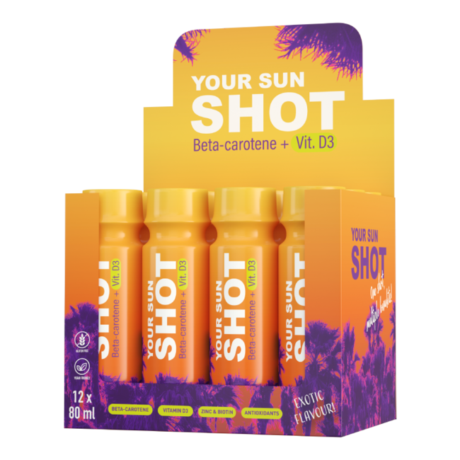 YOUR SUN SHOT Drinkbare Bruiningsbooster, 12 x 80ml - Tanning & Sun shots