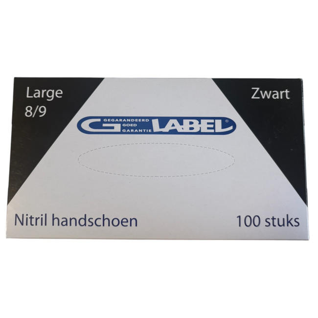 G Label Gant en nitrile - noir -  large