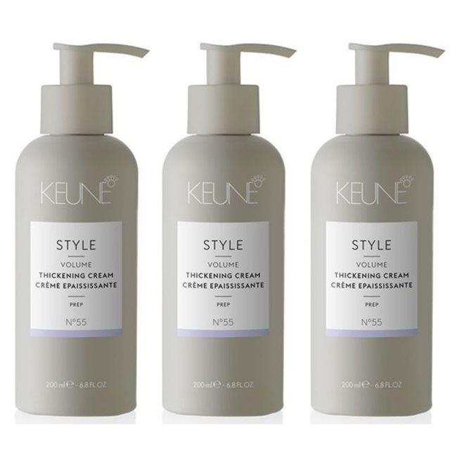 KEUNE 3 x Keune Style Thickening Cream 200 ml No 55