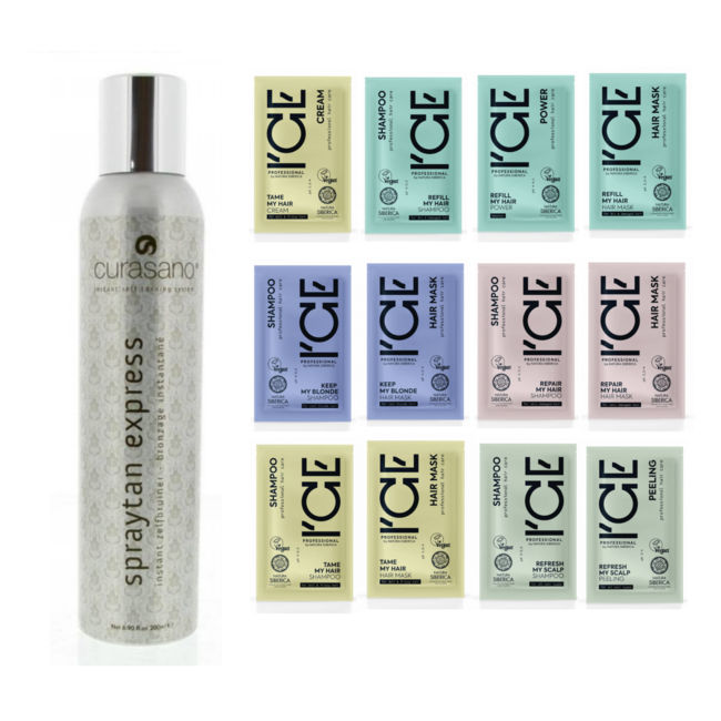 CURASANO Spraytan, Tanning Spray, 200ml + 10 Ice Professional Testers