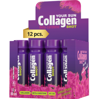 YOUR SUN SHOT Votre dose de collagène Your Sun Vit. D3 Mangue-Pêche 80 ml x 12