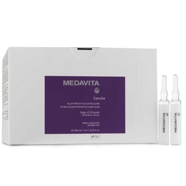 Medavita Filler protettivo Dopocolore pH 3,5, 24 x 7 ml ampoule