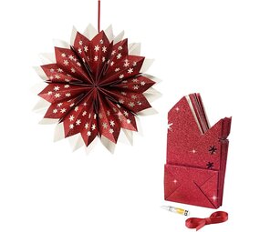 Ster van papieren zakken - rood