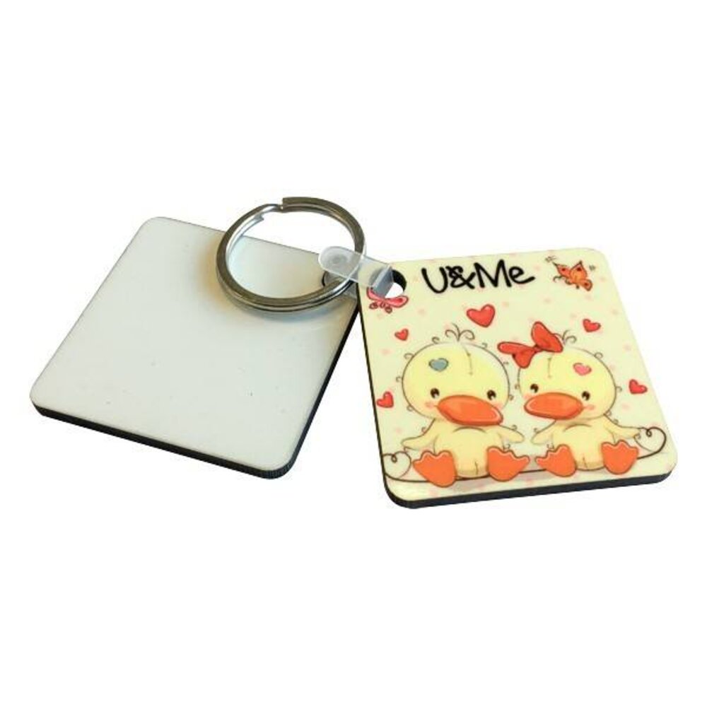 MDF-sleutelhanger "Vierkant" MDF-sleutelhanger "Vierkant"