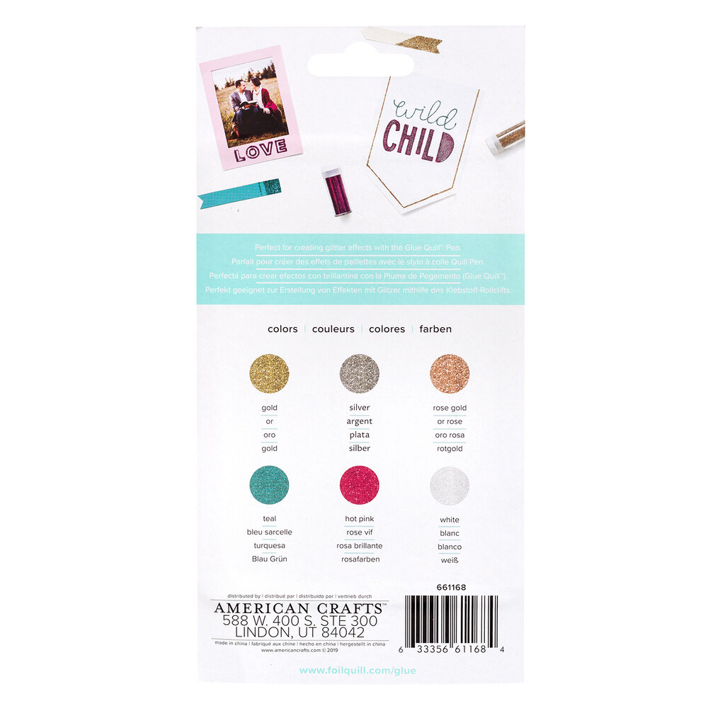 Glue Quill Glitter Multi (6pk)