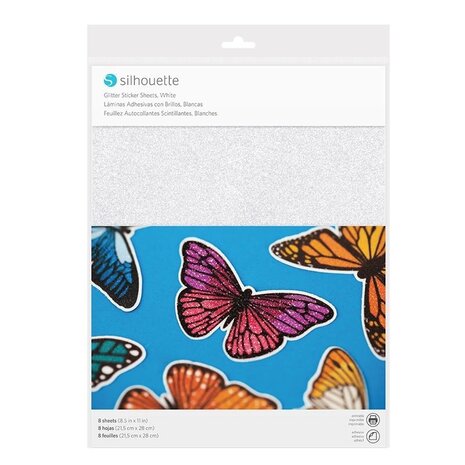 Silhouette Stickervellen - Glitter Wit Silhouette Stickervellen - Glitter Wit