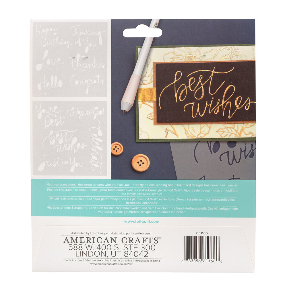 Foil Quill Freestyle- Stencils: Sentiments Foil Quill Freestyle- Stencils: Sentiments
