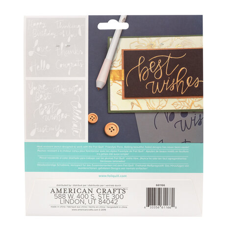 Foil Quill Freestyle- Stencils: Sentiments Foil Quill Freestyle- Stencils: Sentiments