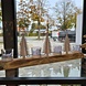 Kerstboompjes met 4 theelichtjes op hout. Kerstboompjes met 4 theelichtjes op hout.