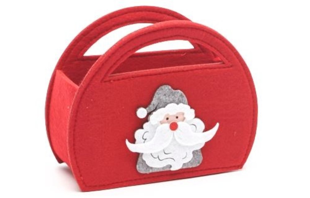 Vilten zakje halfrond Kerstman