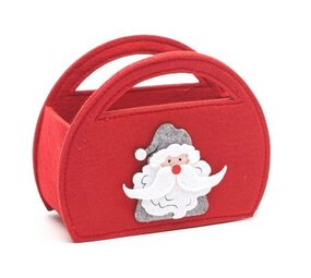 Vilten zakje halfrond Kerstman Vilten zakje halfrond Kerstman