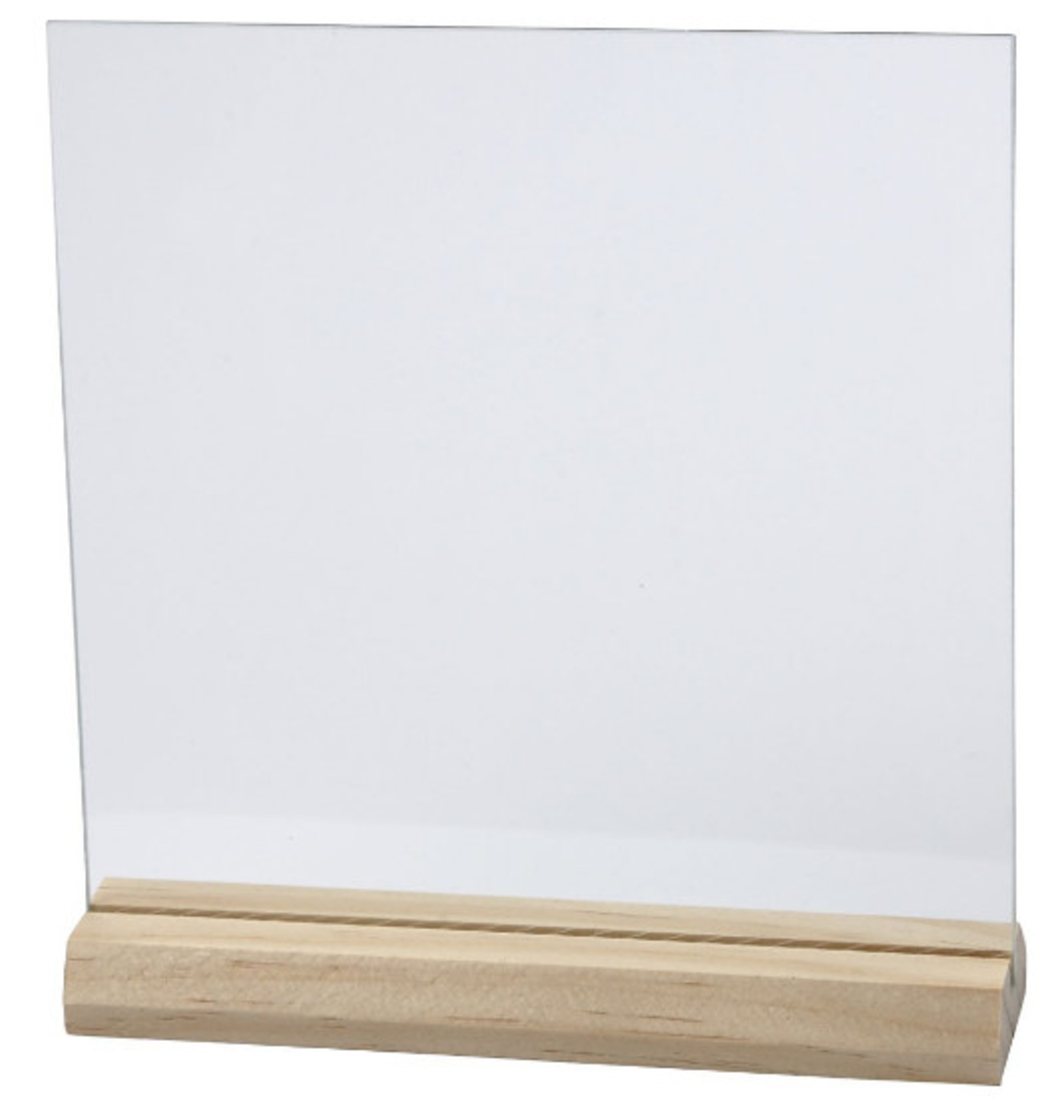 Glazen plaat met houder - Klein Glazen plaat met houder - Klein