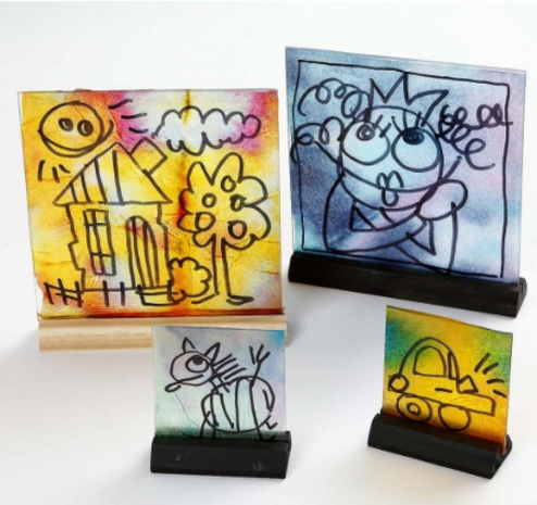 Glazen plaat met houder - Klein Glazen plaat met houder - Klein