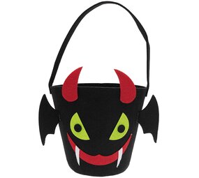 Halloween emmertje uit vilt - ZWART Halloween emmertje uit vilt - ZWART
