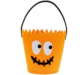 Halloween emmertje uit vilt - ORANJE Halloween emmertje uit vilt - ORANJE