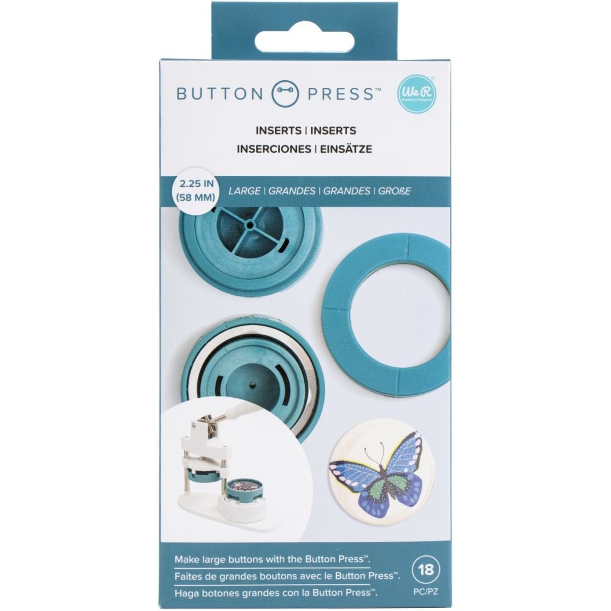Button Press inzetstuk groot - Silhouetteshop