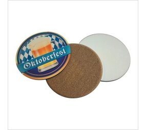 Ronde onderzetter met kurk (sublimatie) Ronde onderzetter met kurk (sublimatie)