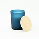 Elaut Geurkaars Met Houten Deksel - Frosted Marineblauw - Groo Elaut Geurkaars Met Houten Deksel - Frosted Marineblauw - Groo