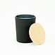Elaut Geurkaars Met Houten Deksel - Frosted Zwart - Groot Elaut Geurkaars Met Houten Deksel - Frosted Zwart - Groot