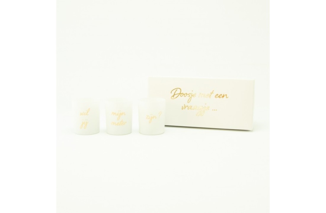 Luxegiftbox Set Van 3 Geurkaarsen - Wit