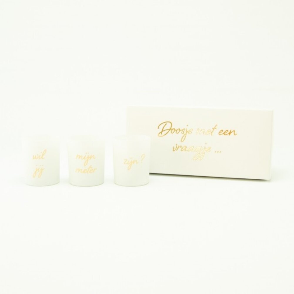 Luxegiftbox Set Van 3 Geurkaarsen - Wit Luxegiftbox Set Van 3 Geurkaarsen - Wit