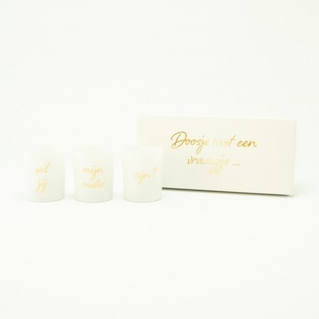Luxegiftbox Set Van 3 Geurkaarsen - Wit Luxegiftbox Set Van 3 Geurkaarsen - Wit