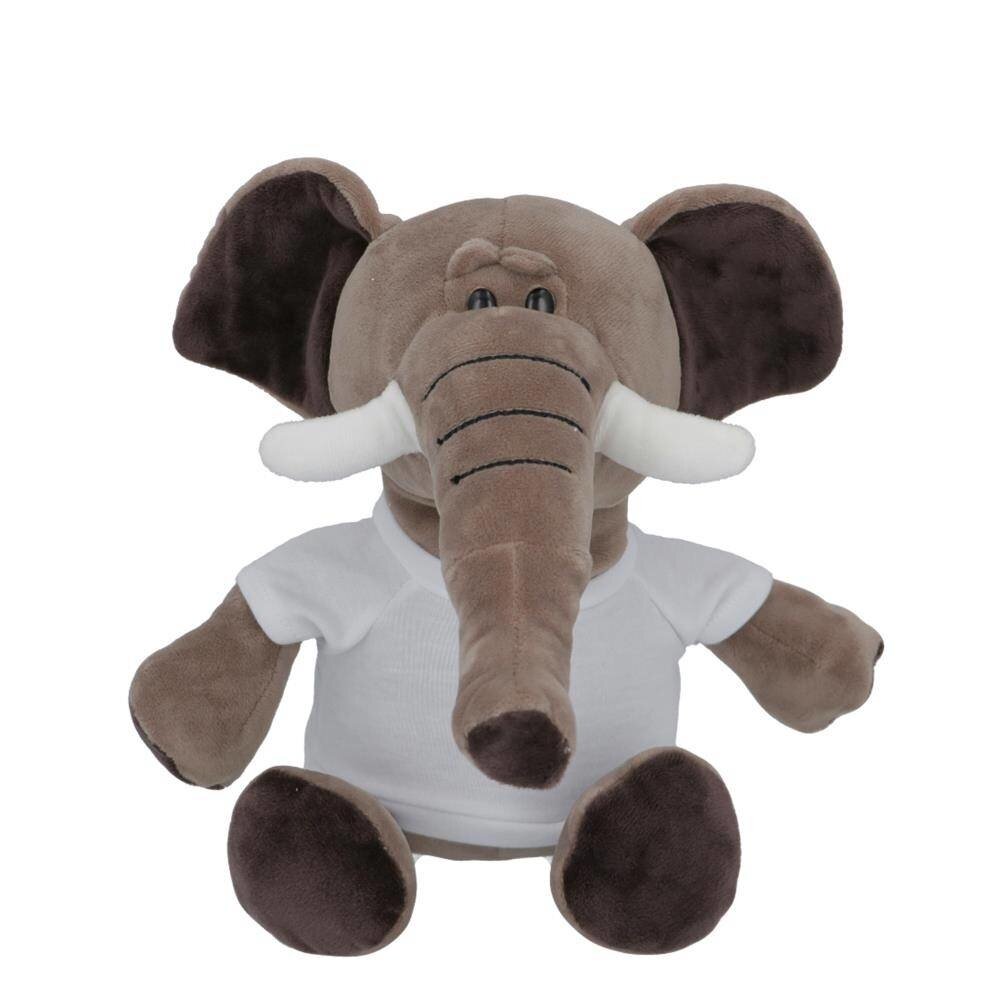 Pluchen Olifant met Sublimatie T-Shirt - 23 cm
