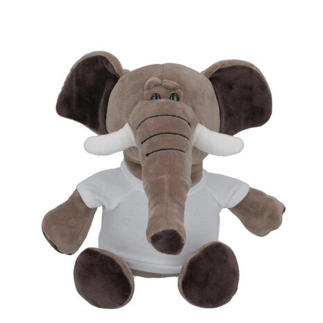 Pluchen Olifant met Sublimatie T-Shirt - 23 cm