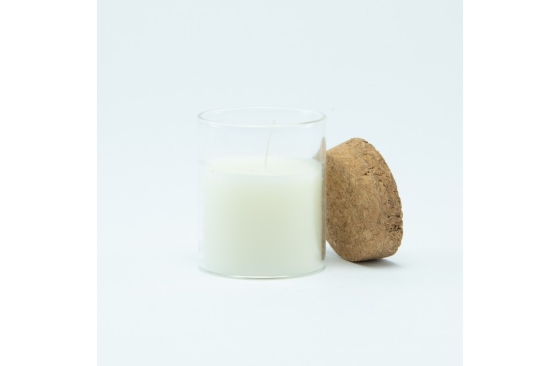 Cylinder Potje Met Kaars En Kurkstop - GROOT