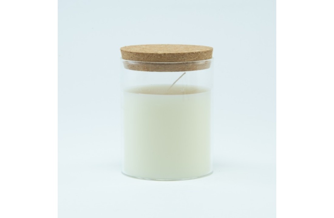Cylinder Potje Met Kaars En Kurkstop - GROOT