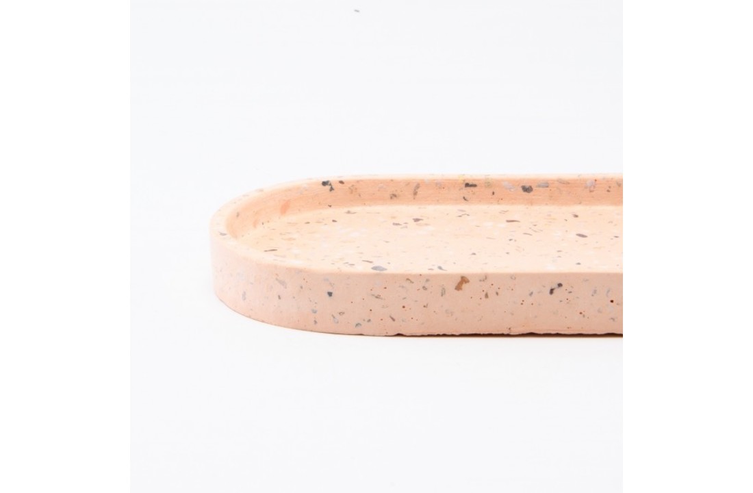 Terrazzo Dienblad Ovaal Large- Blush