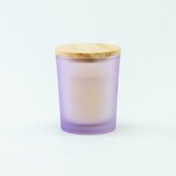 Geurkaars Met Houten Deksel - Frosted Lila - Groot