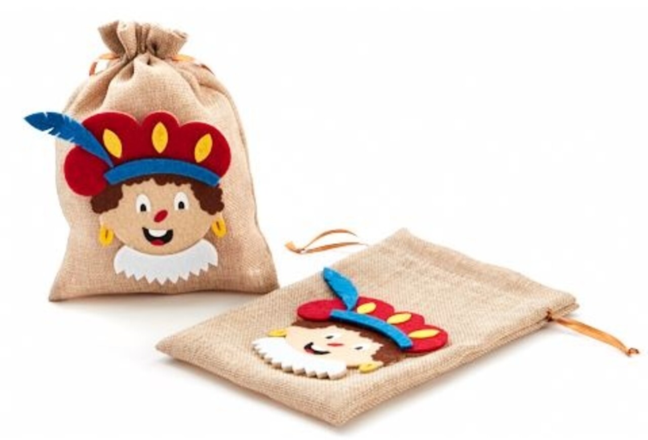Jute zak met Piet (21 cm) Jute zak met Piet (21 cm)
