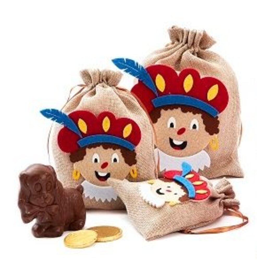 Jute zak met Piet (27 cm)