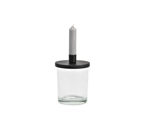 Kandelaar van transparant glas ZWART (10 x 14 x 10 cm) Kandelaar van transparant glas ZWART (10 x 14 x 10 cm)