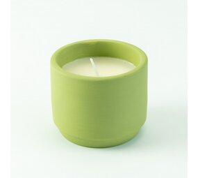 Bloempotje keramiek met kaars -Zijdegroen