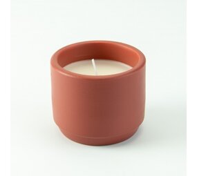 Bloempotje keramiek met kaars -Terracotta