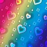 Holografisch vinyl Rainbow Hearts