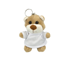 Sublimatie Sleutelhanger Pluchen Beer met T-Shirt - 10 cm Sublimatie Sleutelhanger Pluchen Beer met T-Shirt - 10 cm