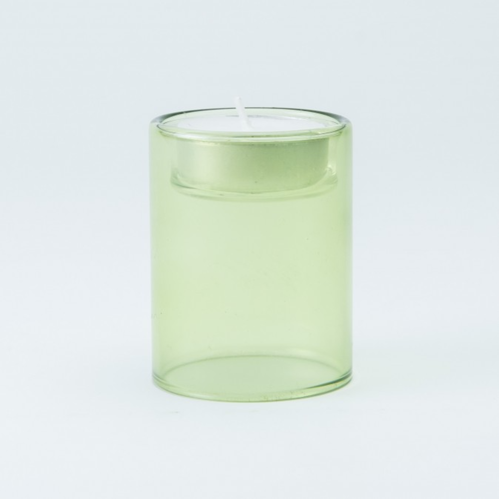 Theelichthouder Dubbelwandig - Zijdegroen Theelichthouder Dubbelwandig - Zijdegroen