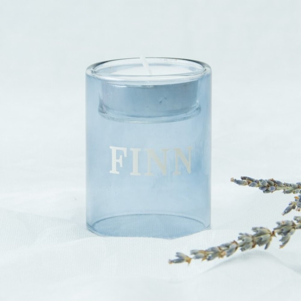 Theelichthouder Dubbelwandig - Blauw