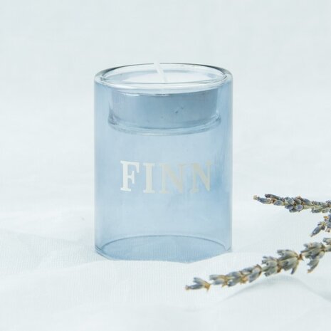 Theelichthouder Dubbelwandig - Blauw