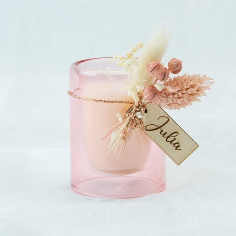 Dubbelwandig Glaasje Met Kaars - Blush Dubbelwandig Glaasje Met Kaars - Blush