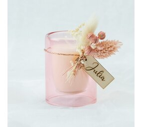Dubbelwandig Glaasje Met Kaars - Blush Dubbelwandig Glaasje Met Kaars - Blush